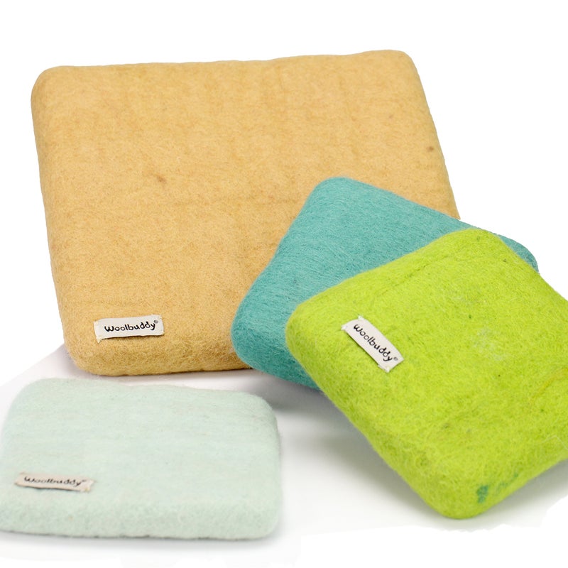 Woolbuddy Needle Felting Pad â€“ Yellow Wool Mat 10x10x1.5 â€“ Foam Alternative Base for 3D, Wet, & Dry Felting Crafts - Image 2